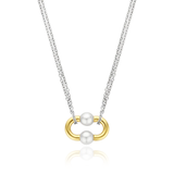 ti sento milano yellow gold pearls pendant silver necklace