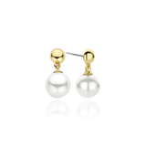 TI SENTO pearl earrings in flaunt two lustrous 8mm pearls hanging from gold-plated studs