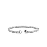 TI SENTO silver bracelet has a stream of cabochon-set white zirconia