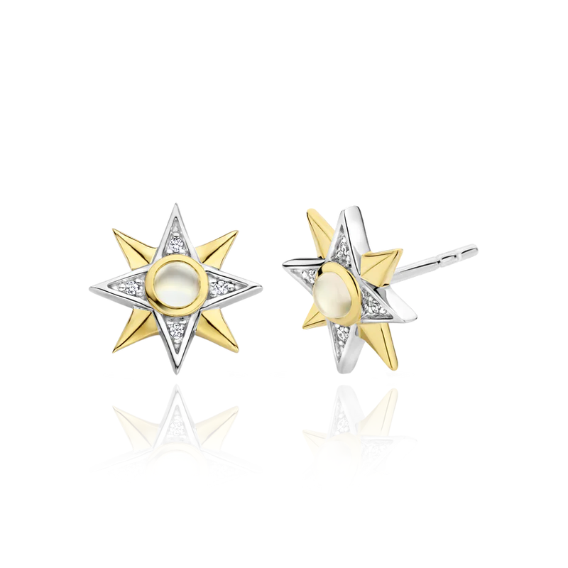 TI SENTO silver stud earrings flaunt a star shape with a mother of pearl centrepiece