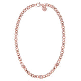 Rose Plated Link CZ Necklace