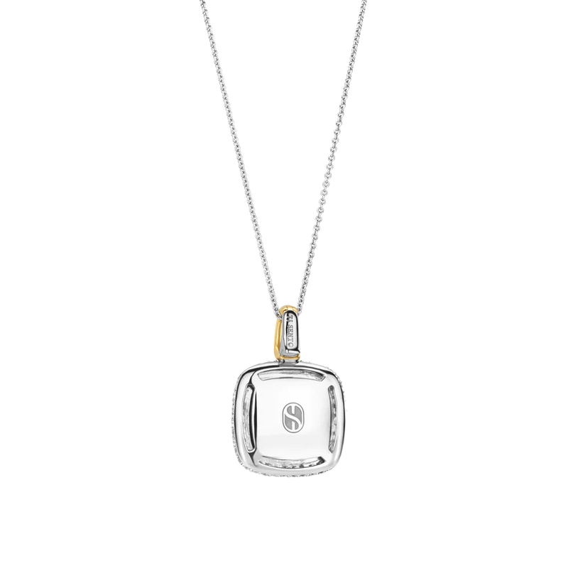 ti sento milano yellow gold silver mother of pearl cz cubic zirconia stones pendant necklace