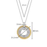 ti sento pendant necklace silver yellow gold cz cubic zirconia stones