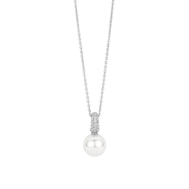 ti sento milano pearl silver cz cubic zirconia stones necklace pendant