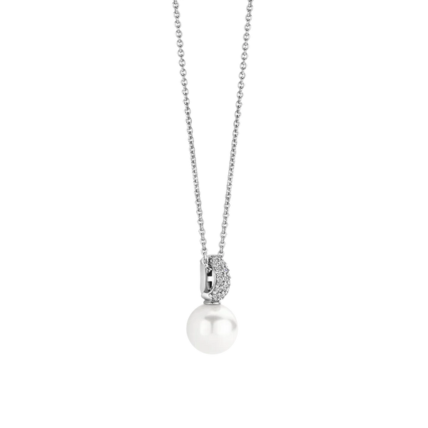 ti sento milano pearl silver cz cubic zirconia stones necklace pendant