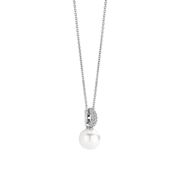 ti sento milano pearl silver cz cubic zirconia stones necklace pendant