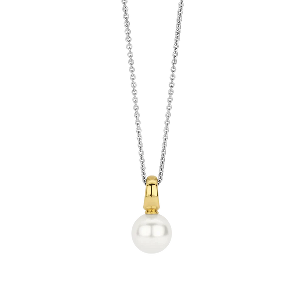 ti sento milano yellow gold pearl necklace pendant