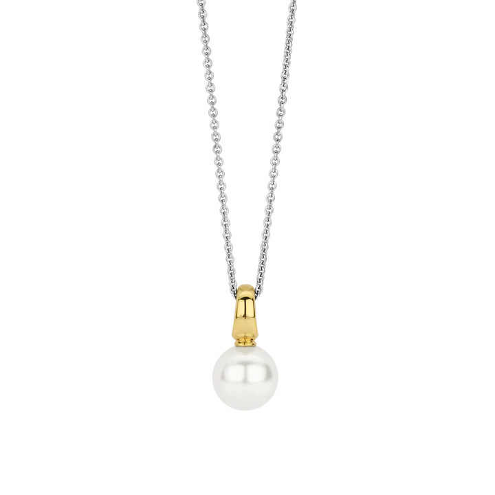 ti sento milano yellow gold pearl necklace pendant