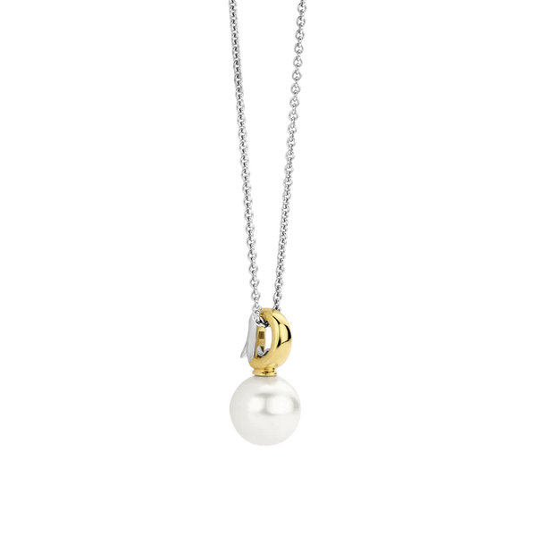 ti sento milano yellow gold pearl necklace pendant