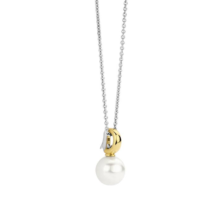 ti sento milano yellow gold pearl necklace pendant