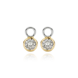 ti sento milano silver yellow gold cz cubic zirconia stones ear charms earrings