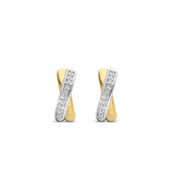 TI SENTO gold-plated silver earrings flaunt two refined circles