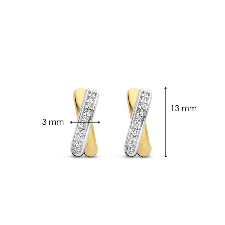 TI SENTO gold-plated silver earrings flaunt two refined circles