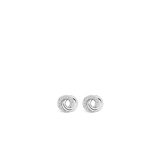 earring silver band and white zirconia pavé setting