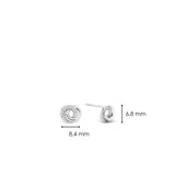earring silver band and white zirconia pavé setting