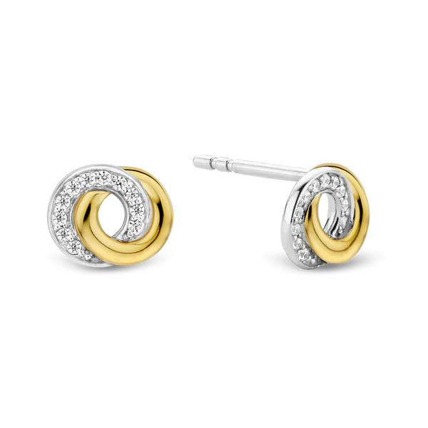 TI SENTO gold-plated silver Infinity Stud Earrings