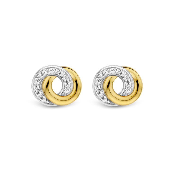 TI SENTO gold-plated silver Infinity Stud Earrings