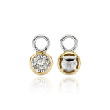 ti sento milano silver yellow gold cz cubic zirconia stones ear charms earrings