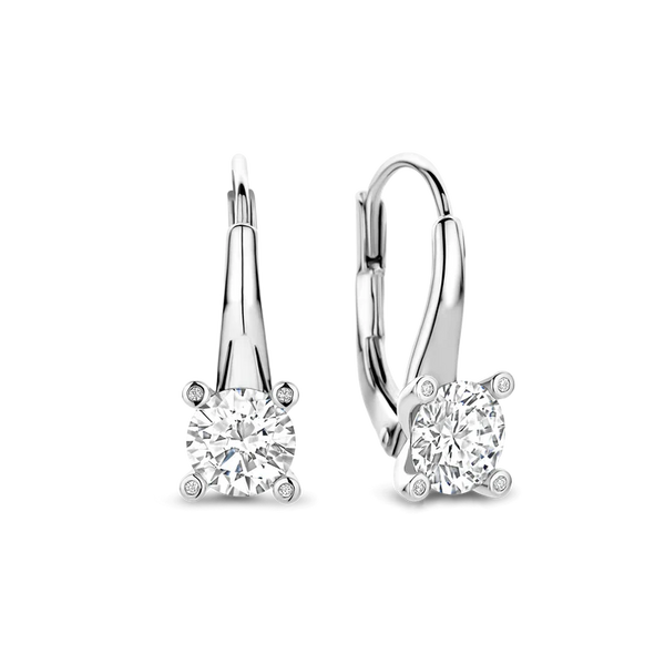 TI SENTO silver Solitaire Drop Earrings