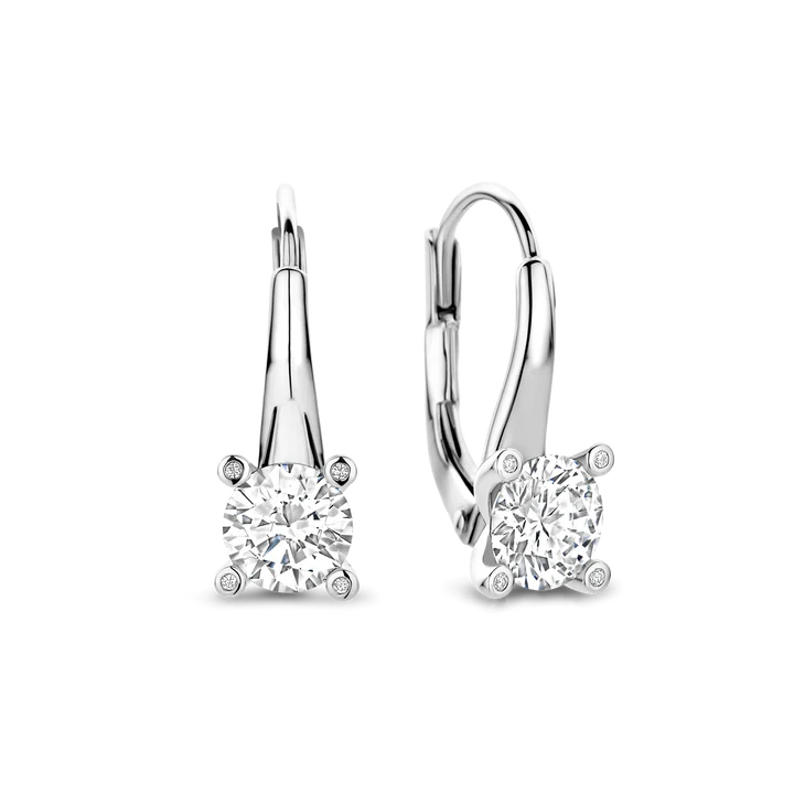 TI SENTO silver Solitaire Drop Earrings