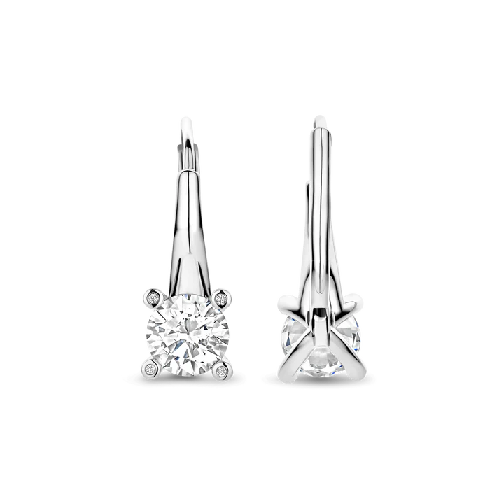 TI SENTO silver Solitaire Drop Earrings