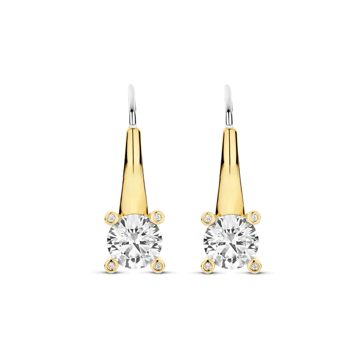 TI SENTO Gold-Plated Solitaire Drop Earrings