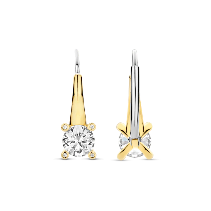 TI SENTO Gold-Plated Solitaire Drop Earrings