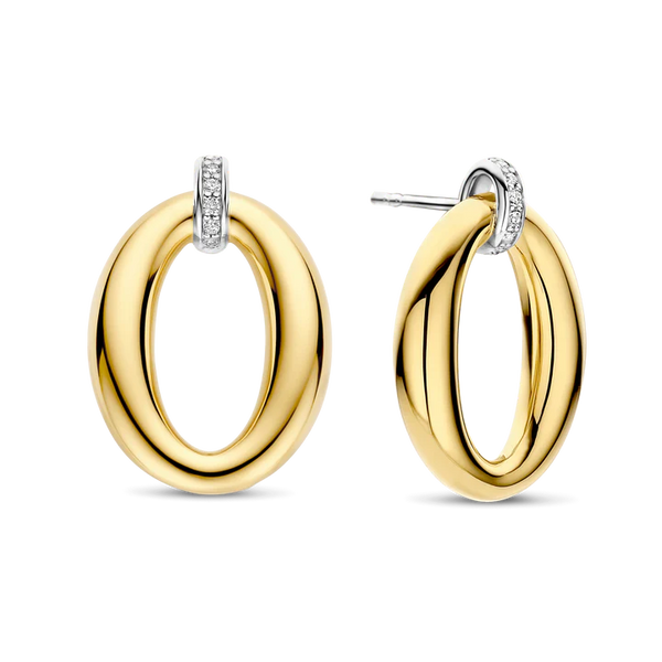 TI SENTO Gold-Plated Silver Oval Earrings