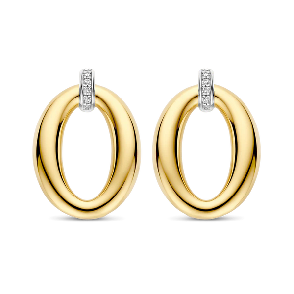 TI SENTO Gold-Plated Silver Oval Earrings