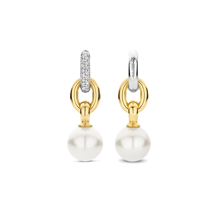TI SENTO Gold-Plated Pearl Drop Earrings