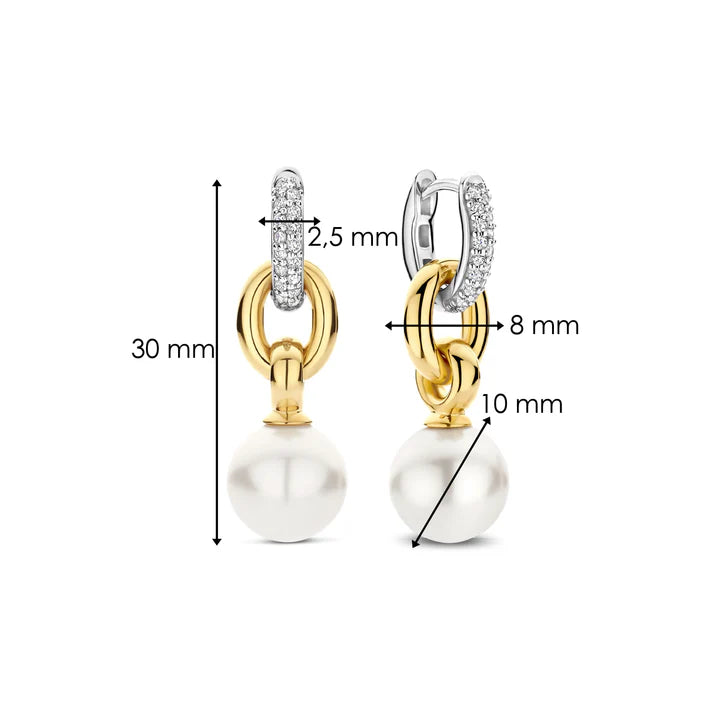 TI SENTO Gold-Plated Pearl Drop Earrings