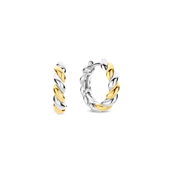TI SENTO Gold-Plated Twisted Hoop Earrings