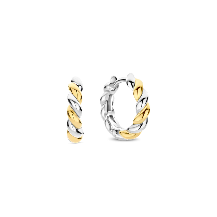 TI SENTO Gold-Plated Twisted Hoop Earrings