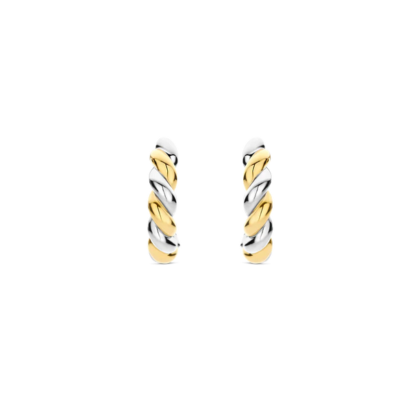 TI SENTO Gold-Plated Twisted Hoop Earrings