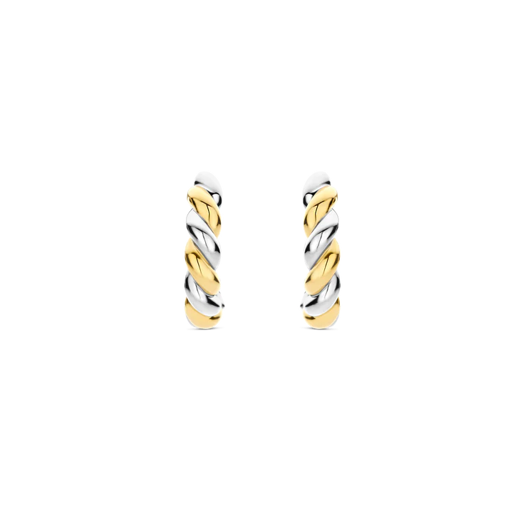 TI SENTO Gold-Plated Twisted Hoop Earrings