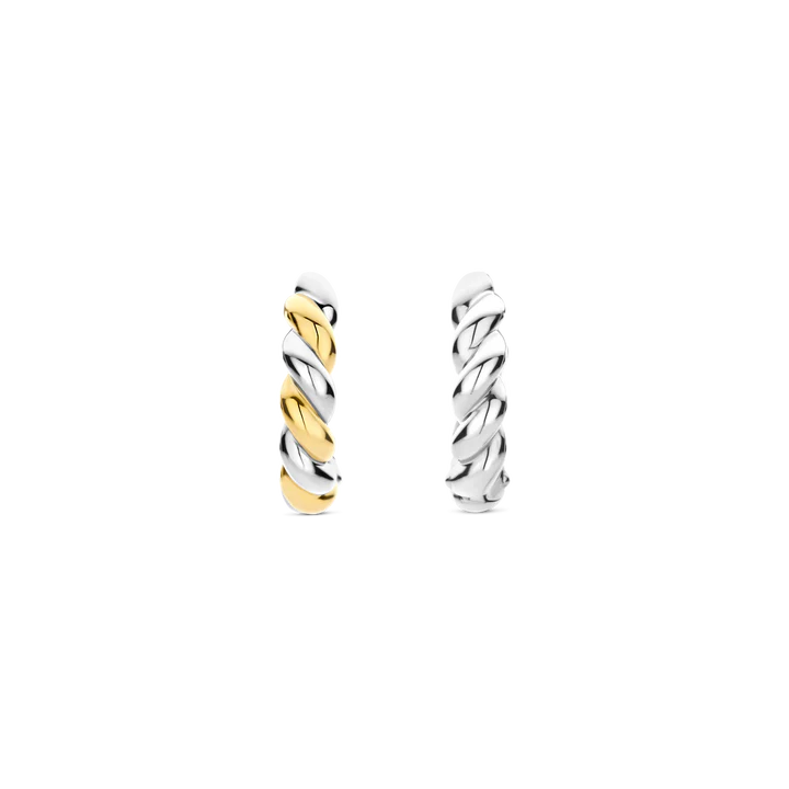 TI SENTO Gold-Plated Twisted Hoop Earrings