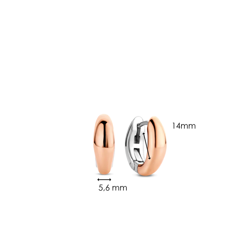 TI SENTO silver earrings with their rose-gold plating