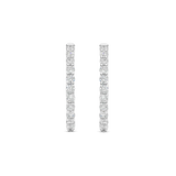 silver hoop earrings with cz stones