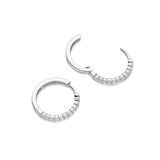 silver hoop earrings with cz stones