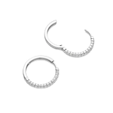 silver hoop earrings with cz stones