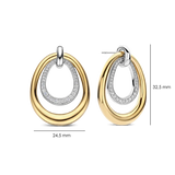 two tone earrings with cz stones