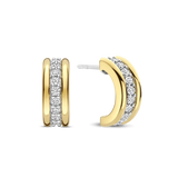 yellow gold earrings with cz stones