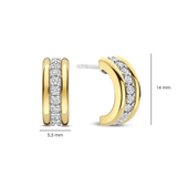 yellow gold earrings with cz stones