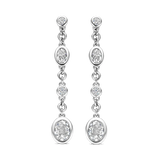 silver earrings with cz stones