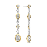 two tone earrings with cz stones