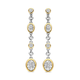 two tone earrings with cz stones