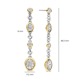 two tone earrings with cz stones
