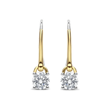 two tone earrings with cz stones