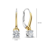 two tone earrings with cz stones