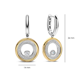 two tone earrings with cz stones